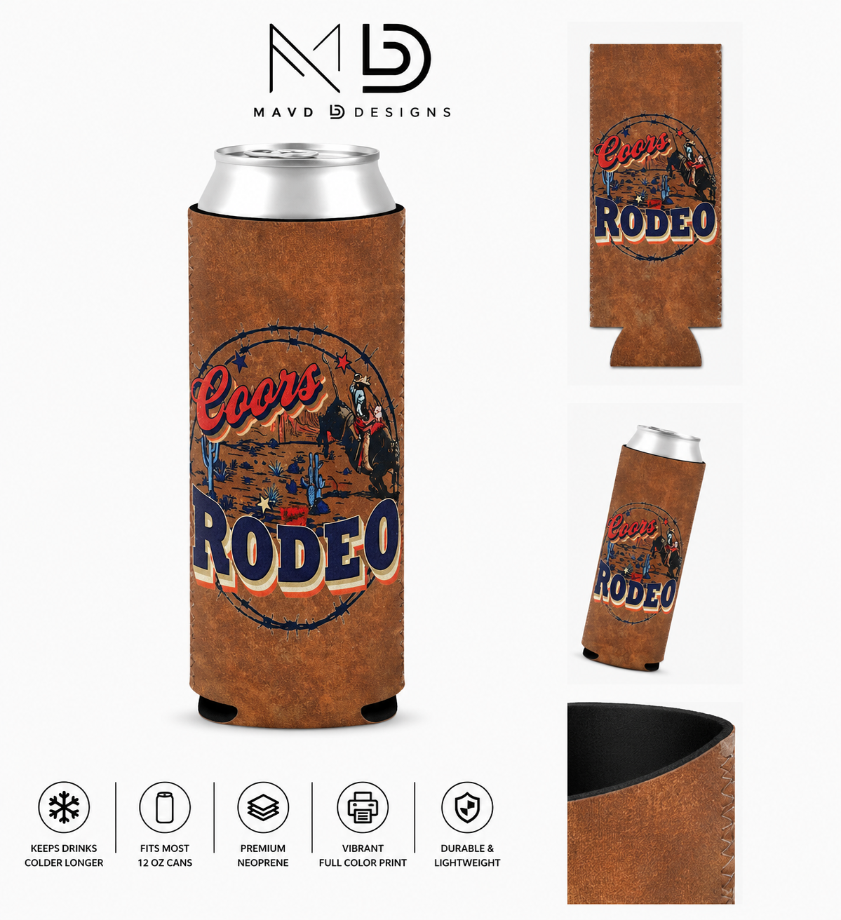 Rustic Coors Rodeo | 12 oz Tall Skinny Can Koozie