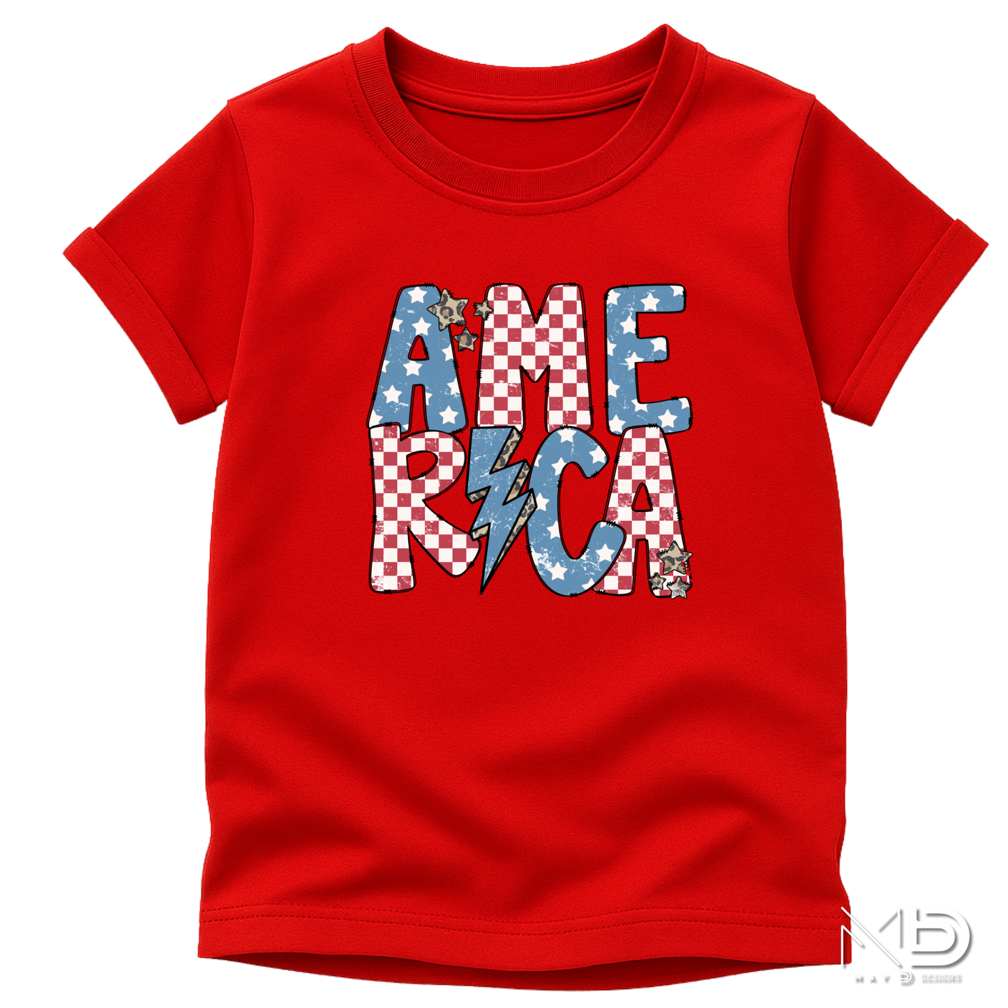 America Lightning Bolt Patriotic Shirt | Retro Fourth of July Graphic Tee