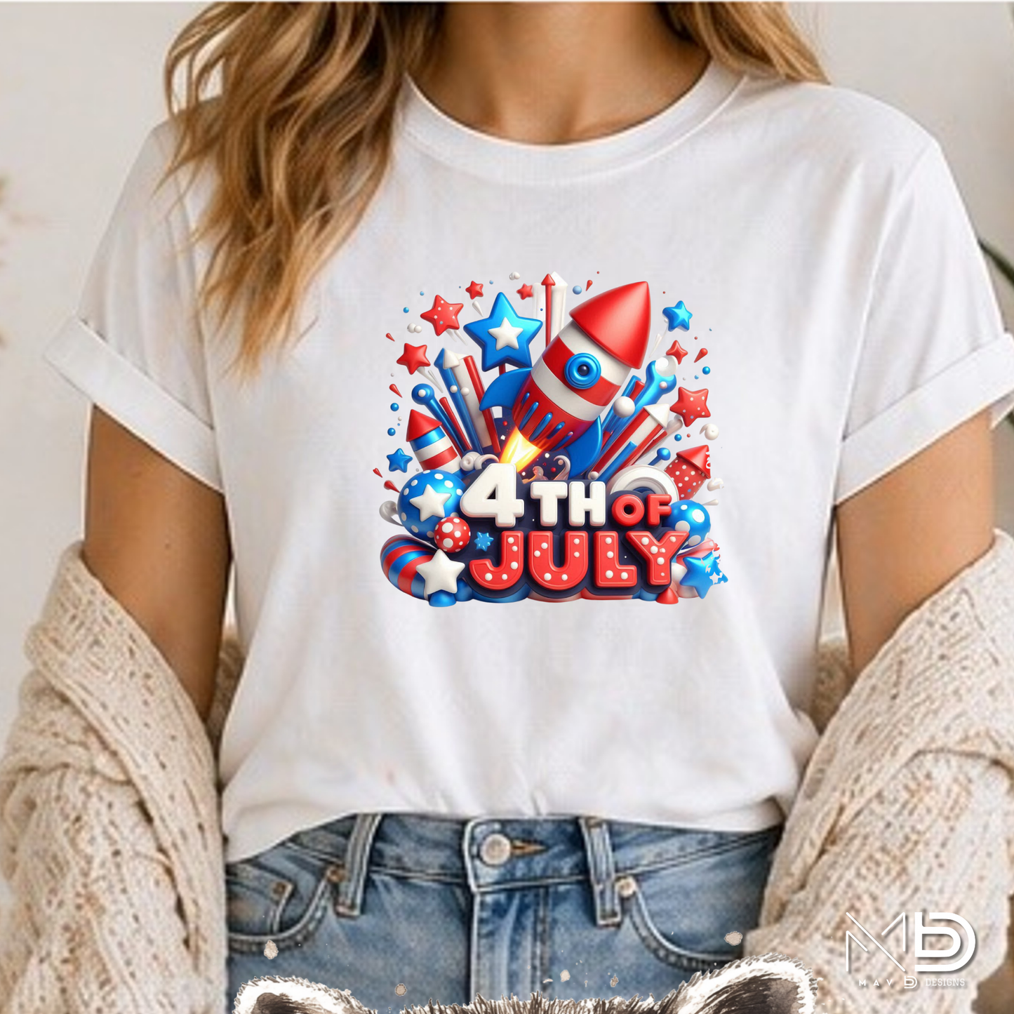 4th of July Rocket Shirt | Patriotic Fireworks Graphic Tee | Kids Independence Day USA Shirt