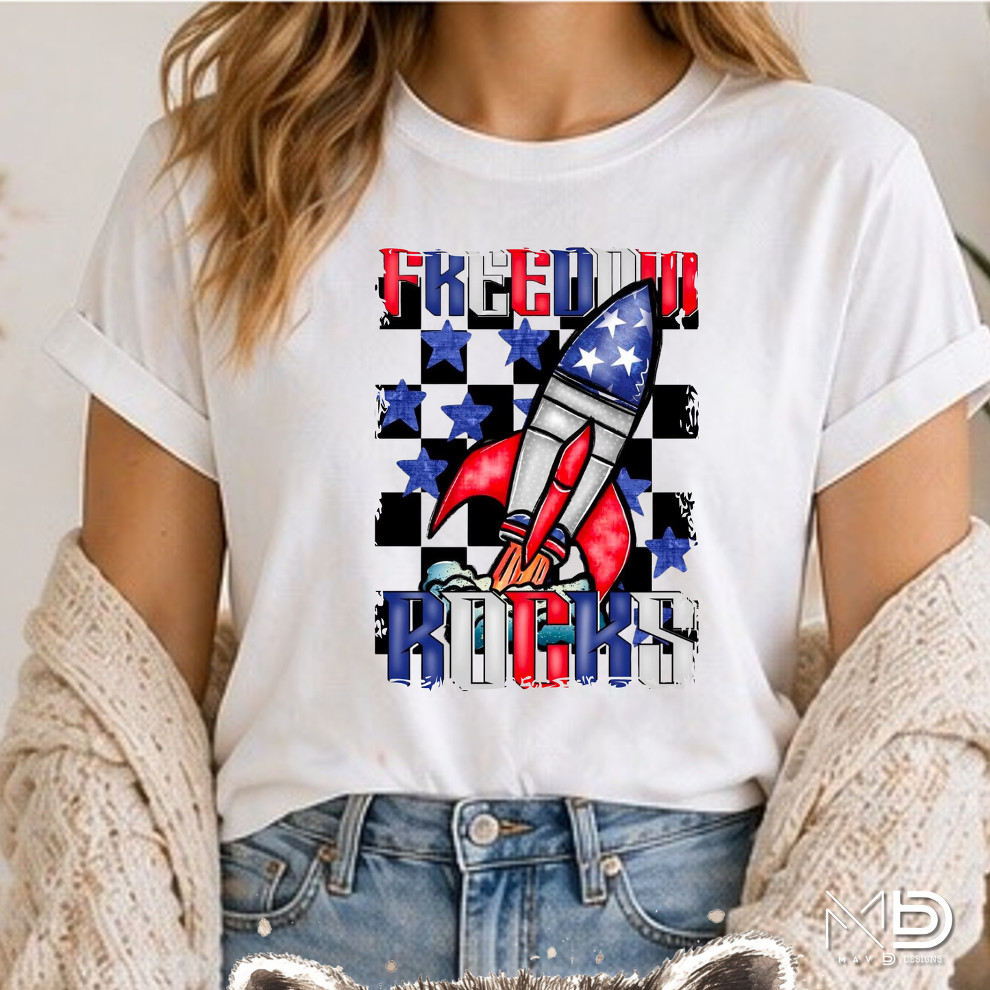Freedom Rocks Rocket Launch Patriotic Tee