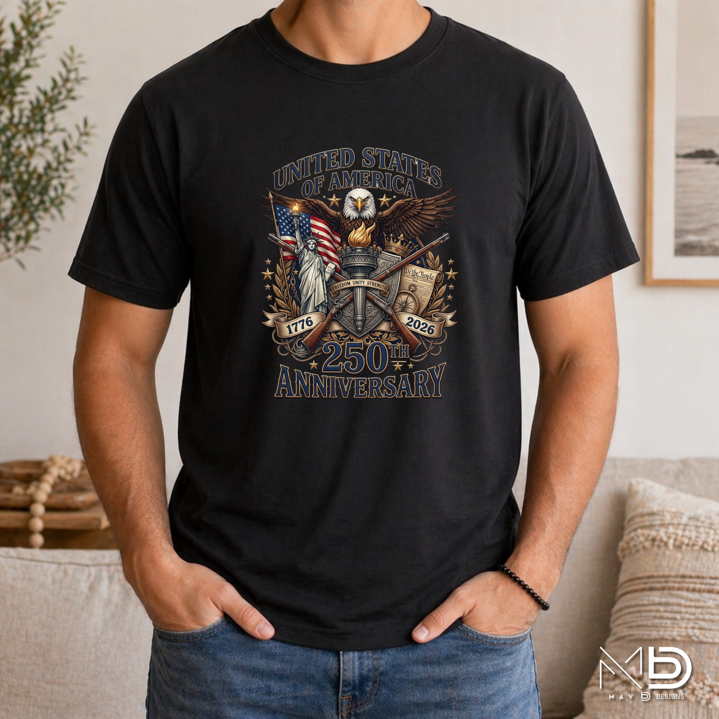 USA 250th Anniversary Shirt | 1776-2026 Patriotic Eagle Graphic Tee