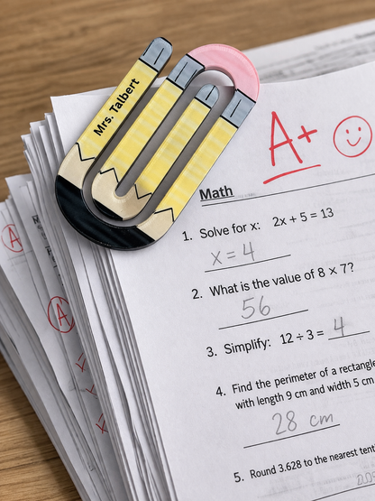 Personalized Jumbo Paperclip - Pencil Paper