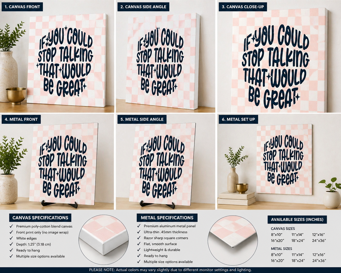 “If You Could Stop Talking” Canvas & Metal Print – Funny Quote Wall Art