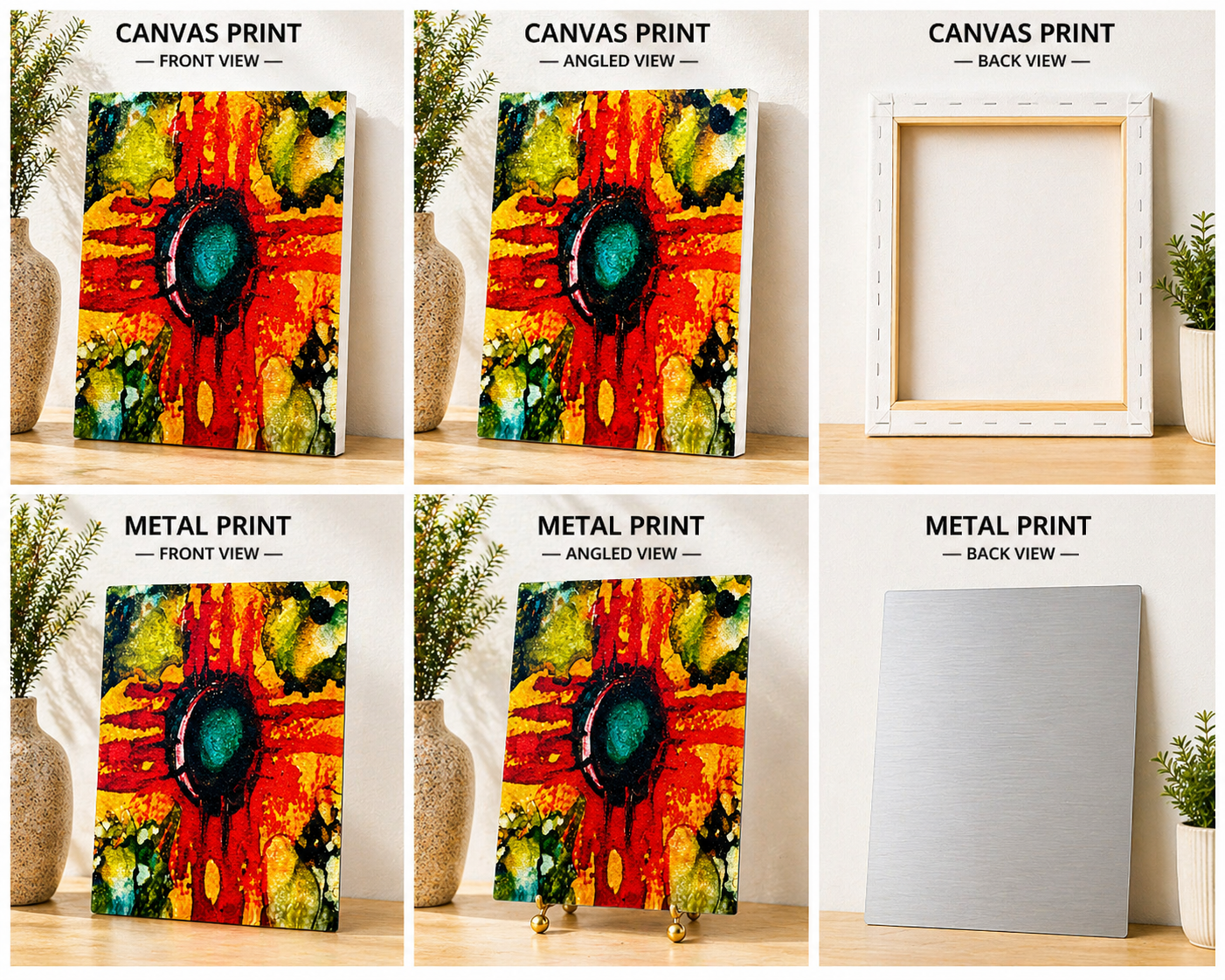 Zia Symbol Abstract Canvas & Metal Print – Original Artwork by Jody Prell (JD Creations)