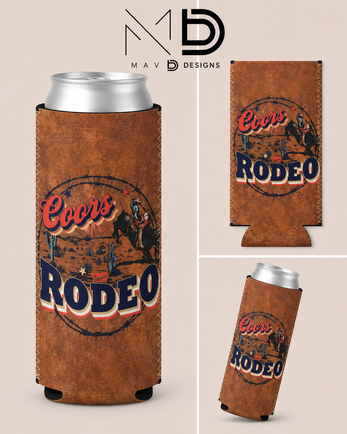 Rustic Coors Rodeo | 12 oz Tall Skinny Can Koozie