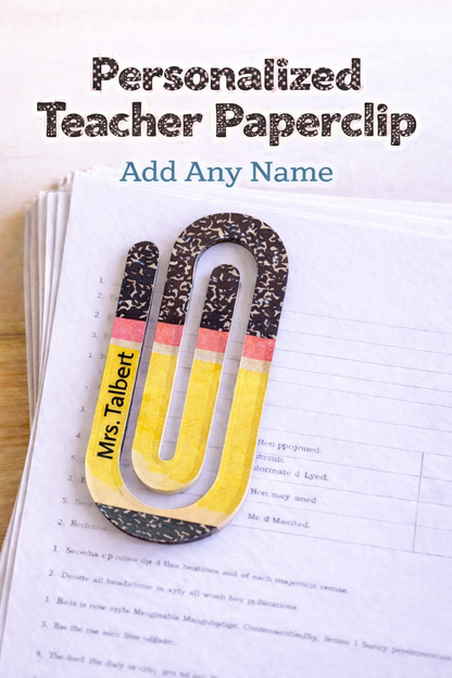 Personalized Jumbo Paperclip - Pencil Paper