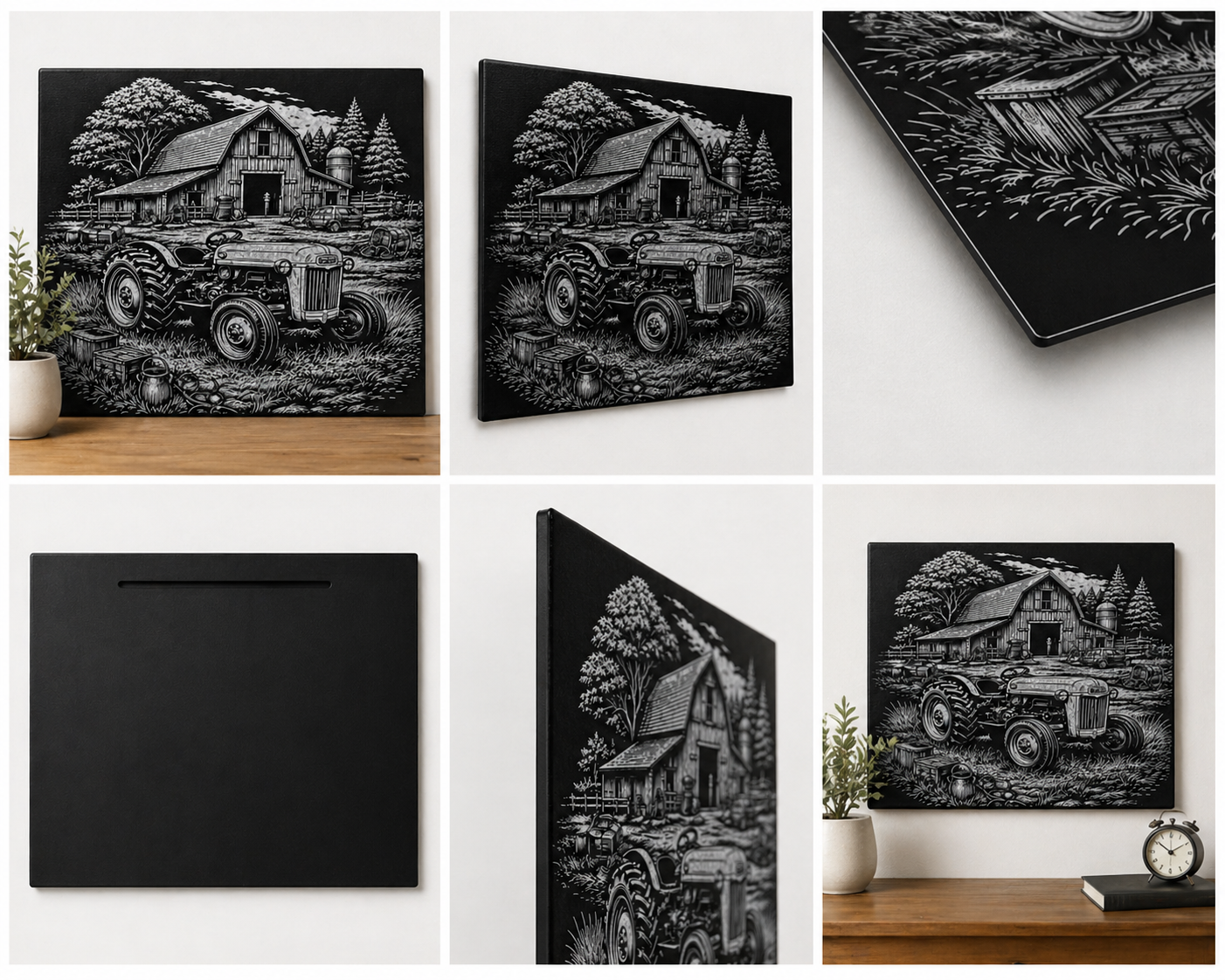 Vintage Farm Tractor Canvas & Metal Print – Rustic Barnyard Wall Art