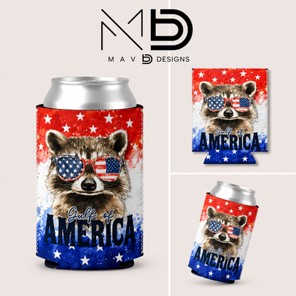 Raccoon Gulf of ‘Merica | 12 oz Can Koozie