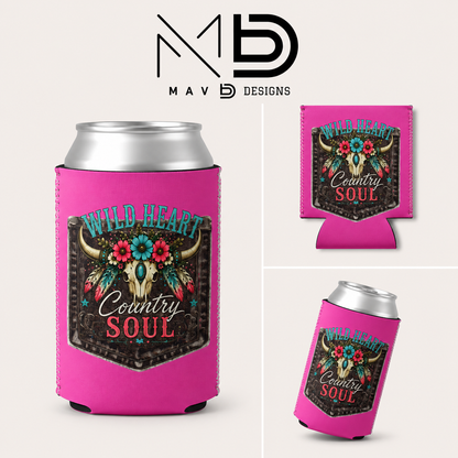 Wild Heart Country Soul | 12 oz Can Koozie