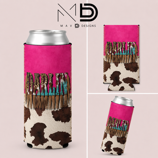 Rustic Chic Darlin | 12 oz Tall Skinny Can Koozie