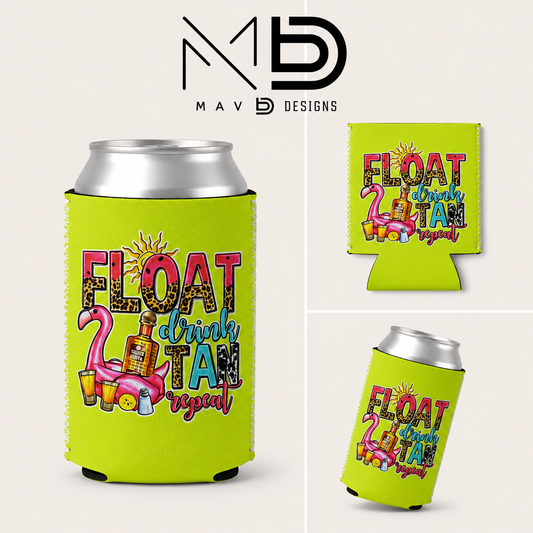 Float Drink Tan Repeat | 12 oz Can Koozie