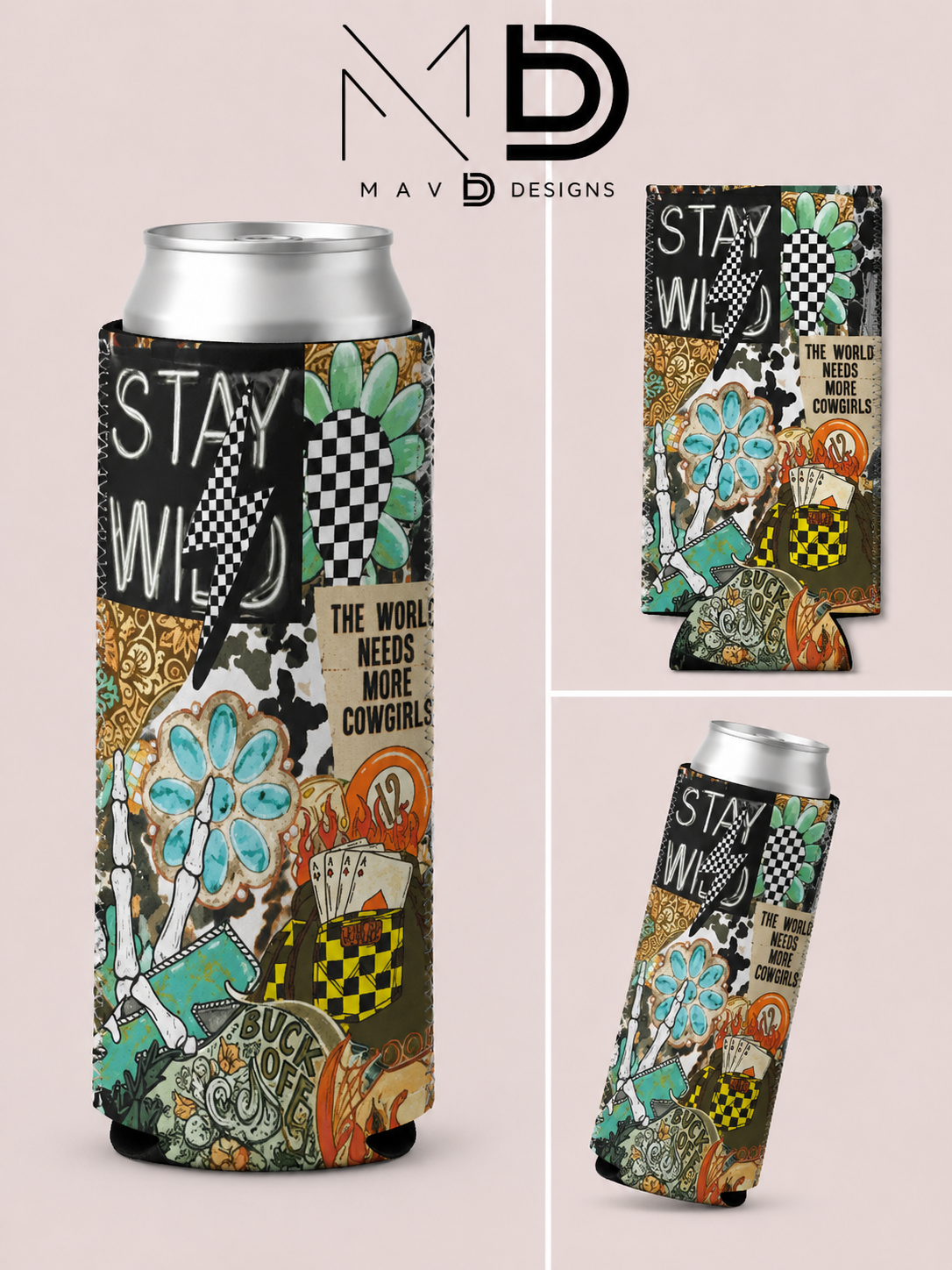 Stay Wild | 12 oz Tall Skinny Can Koozie