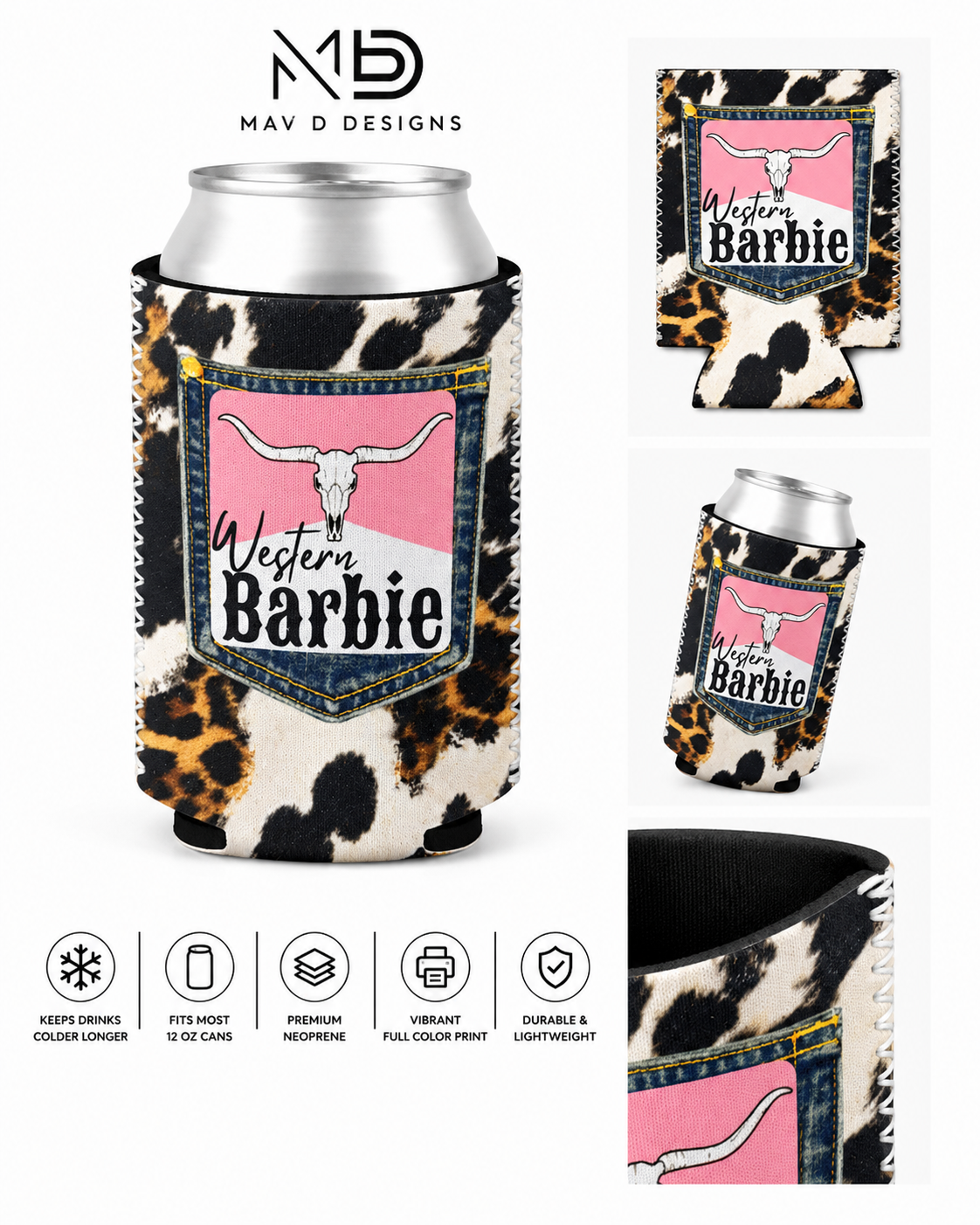 Western Barbie | 12 oz Can Koozie