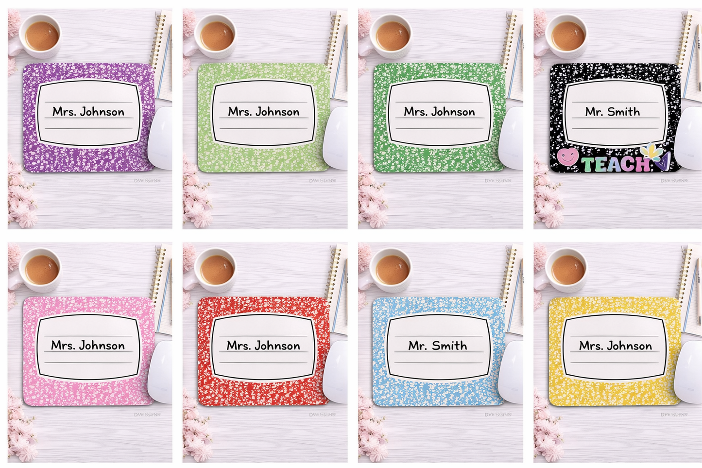 Personalized Teacher Mouse Pad - Composition Notebook