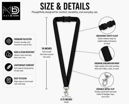 Black Checkerboard Lanyard – Breakaway ID Badge Holder | Durable Strap for Work, Keys & Everyday Use