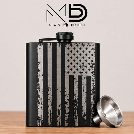 Engraved Flask – American Flag