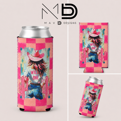 Wild One | 12 oz Tall Skinny Can Koozie