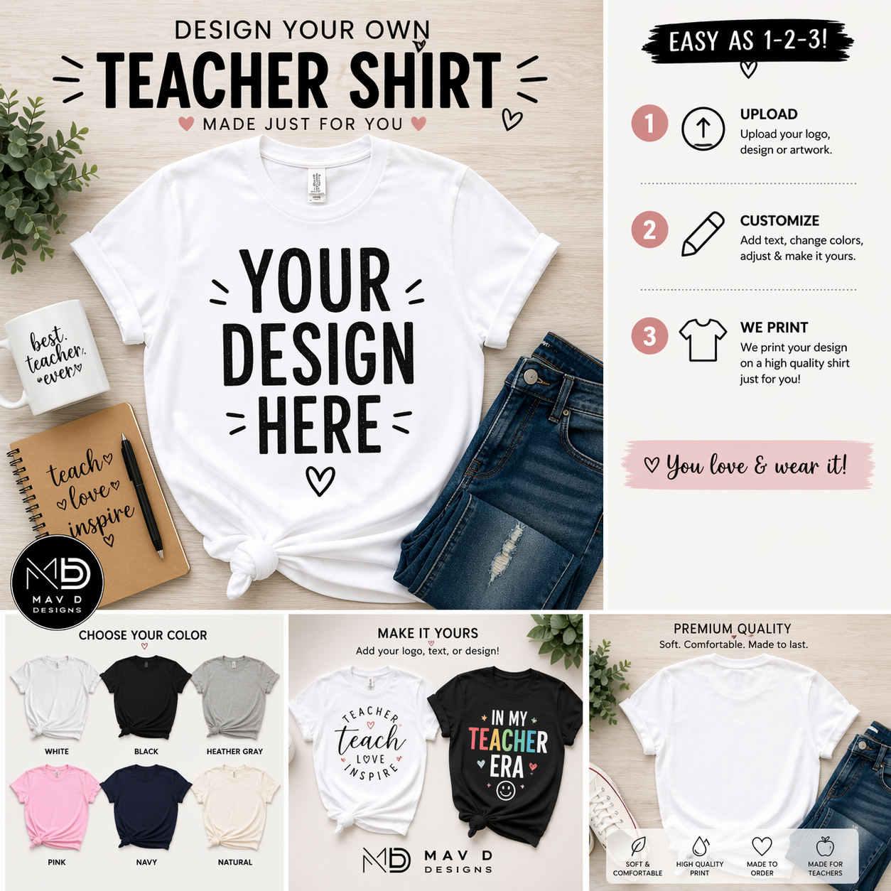 Personalized Teacher Shirt – Custom T-Shirt