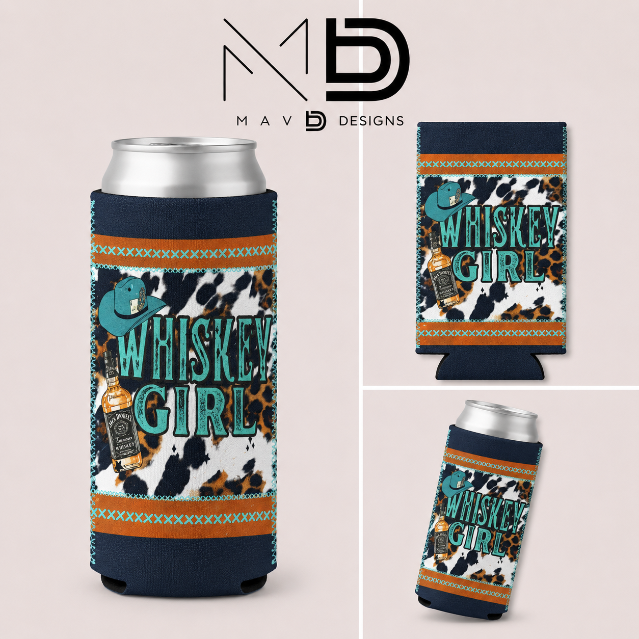 Whiskey Girl | 12 oz Tall Skinny Can Koozie