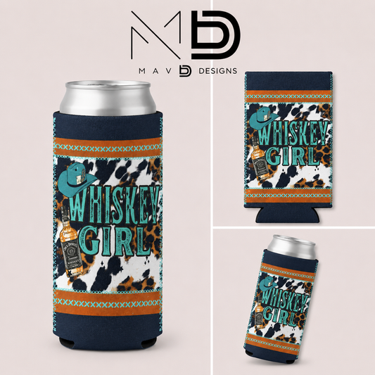 Whiskey Girl | 12 oz Tall Skinny Can Koozie