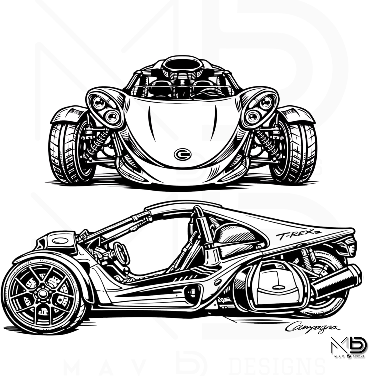 Campagna T-Rex | [Style 19] | Apparel & Art Prints