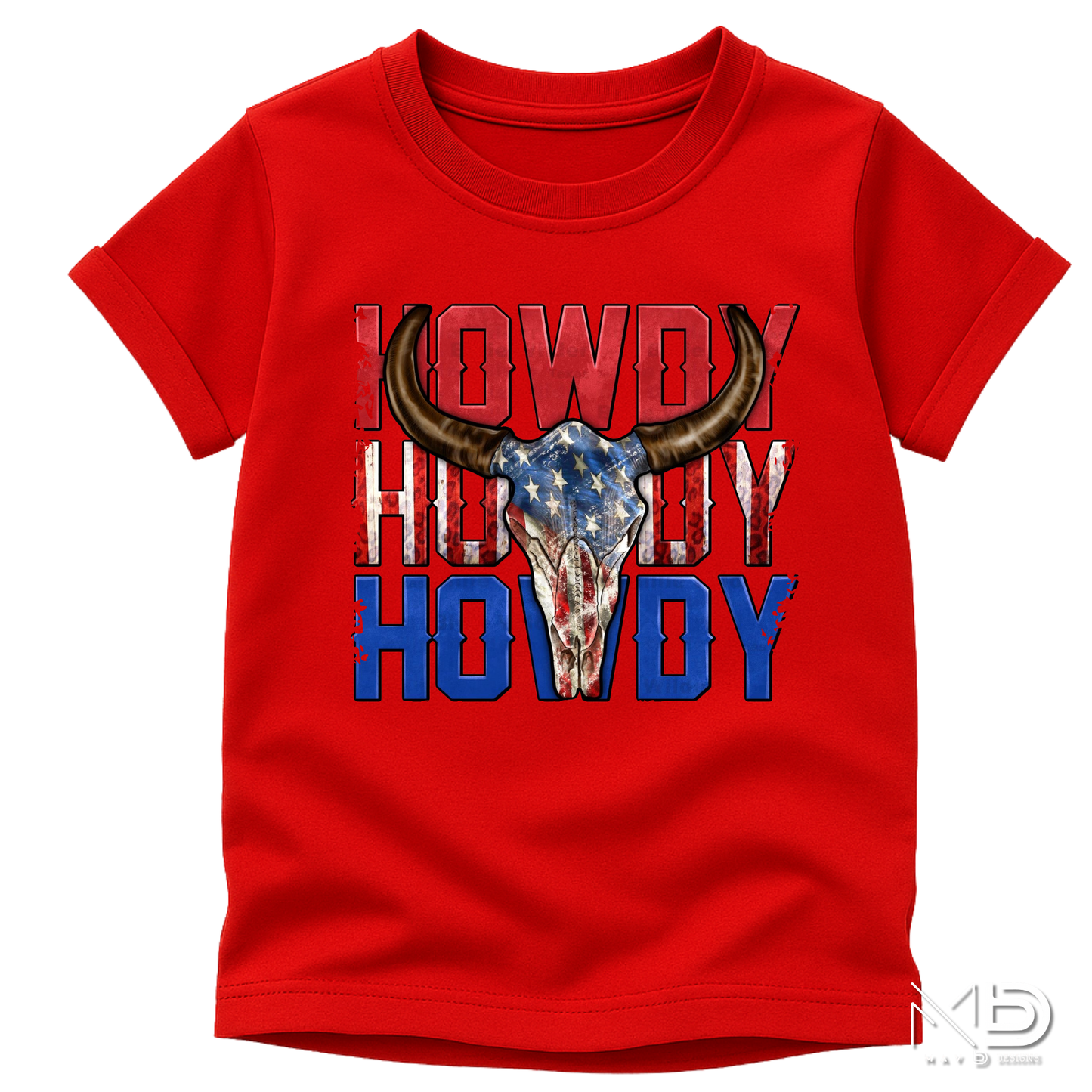 Howdy Howdy Howdy Shirt | Patriotic Cow Skull Western Graphic Tee