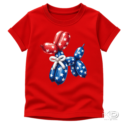 Patriotic Balloon Dog Shirt | Red White & Blue Fourth of July Tee