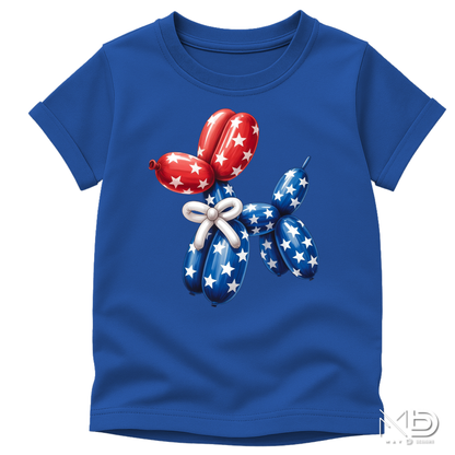 Patriotic Balloon Dog Shirt | Red White & Blue Fourth of July Tee