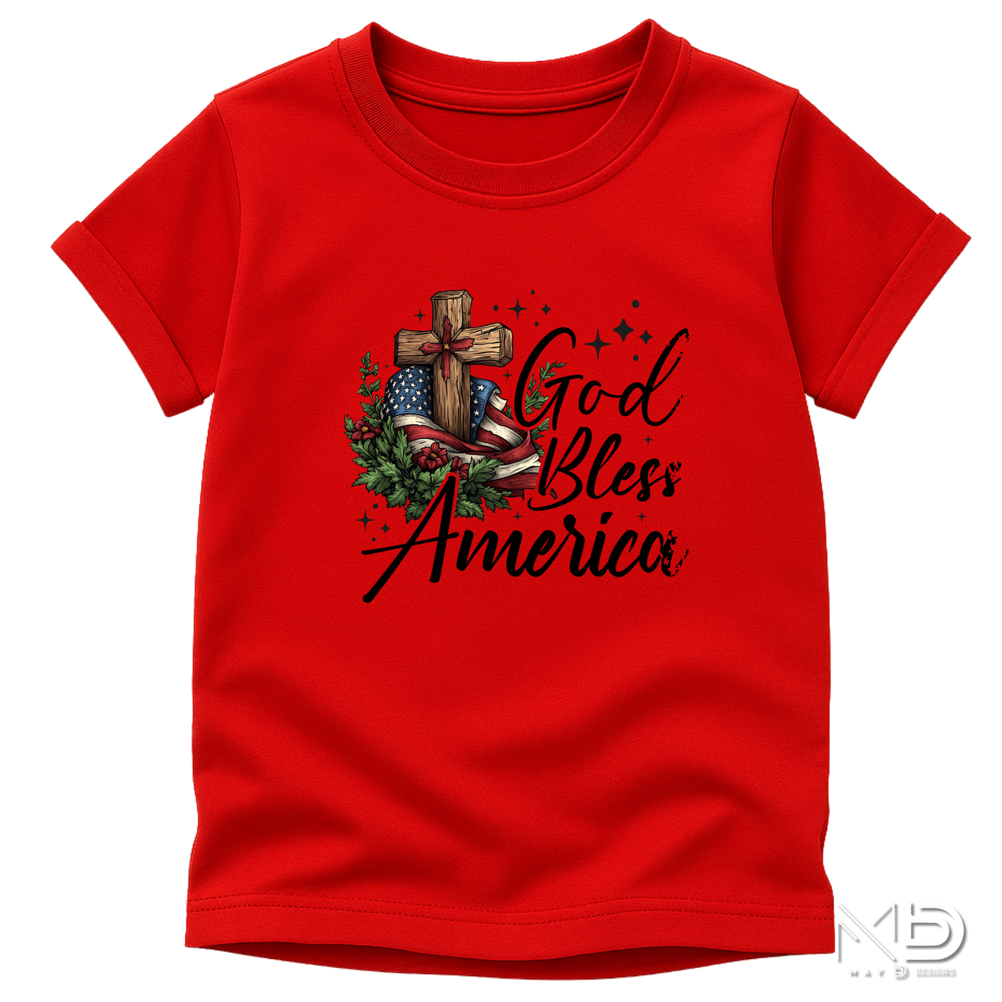 God Bless America Shirt | Christian Patriotic Cross Tee | Faith Family Freedom USA Shirt