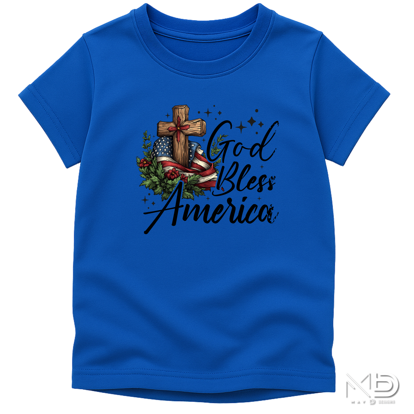 God Bless America Shirt | Christian Patriotic Cross Tee | Faith Family Freedom USA Shirt