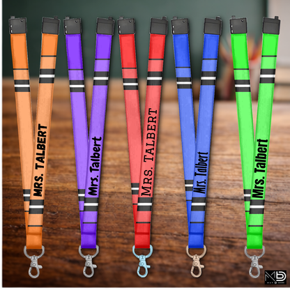 Crayon - School Themed Lanyard – Personalized Lanyard