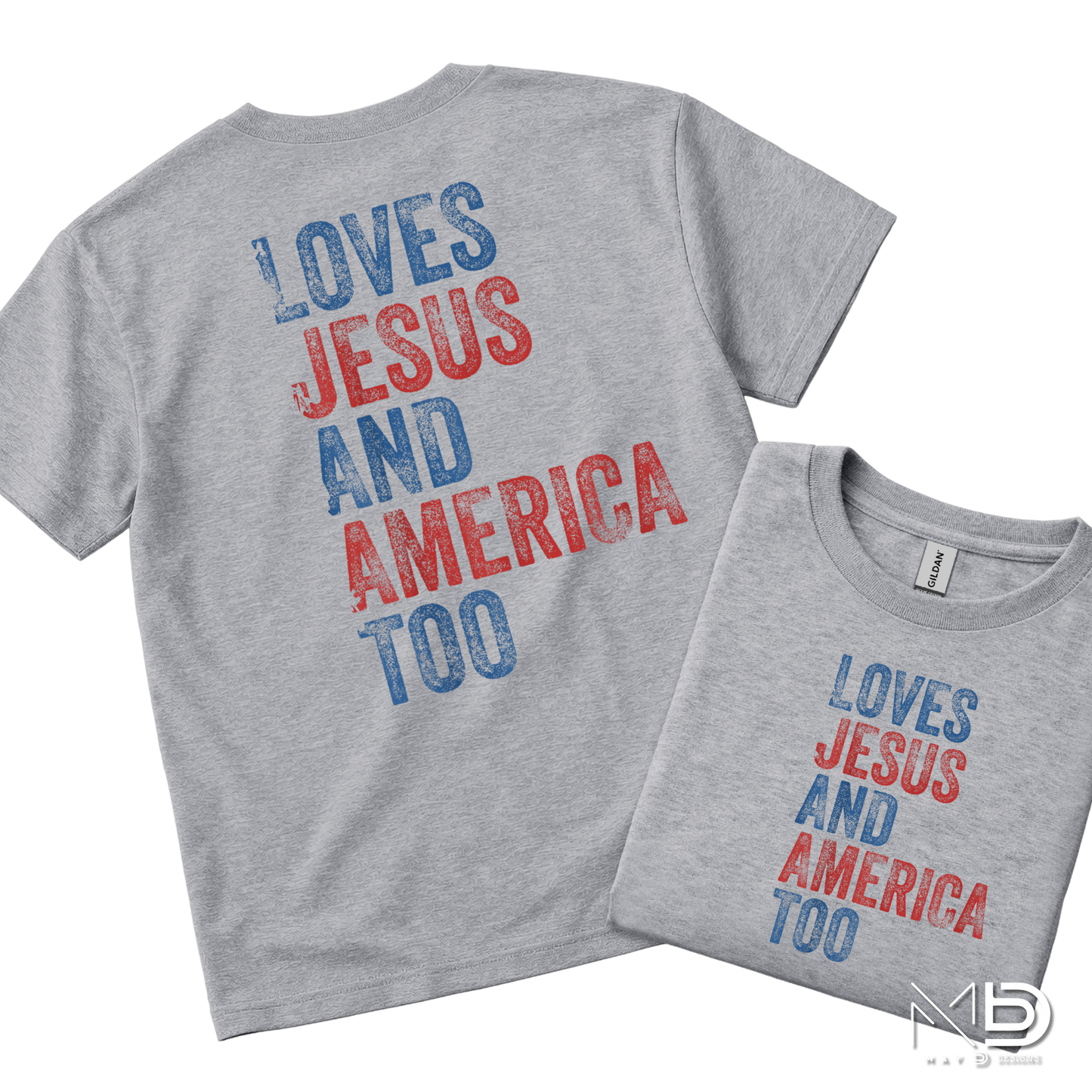 Loves Jesus and America Too Shirt | Patriotic Christian Graphic Tee | Faith & Freedom USA Shirt