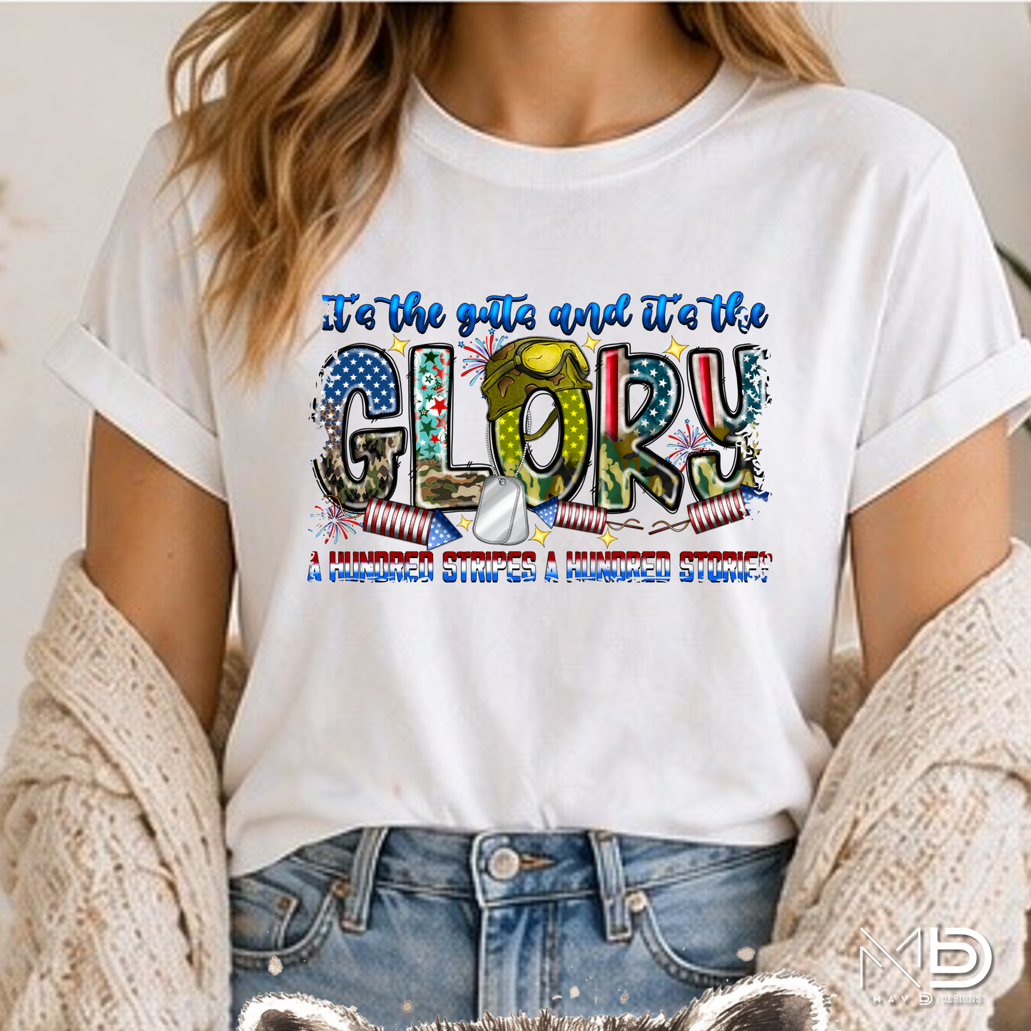 It’s the Guts and It’s the Glory Patriotic Shirt | Military Tribute USA Graphic Tee | American Pride Shirt