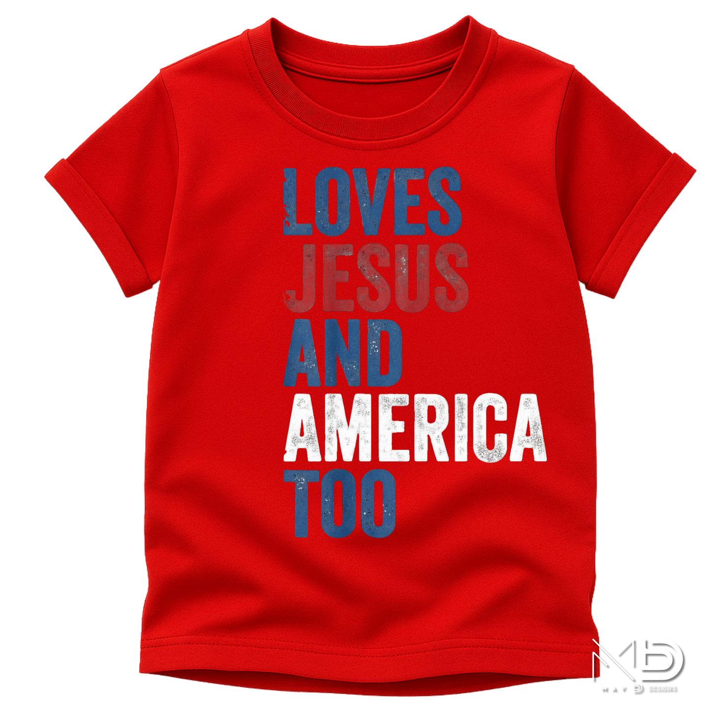 Loves Jesus and America Too Shirt | Patriotic Christian Graphic Tee | Faith & Freedom USA Shirt