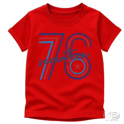 Seventy Six Patriotic Shirt | 1776 America Graphic Tee | Retro Independence Day USA Shirt