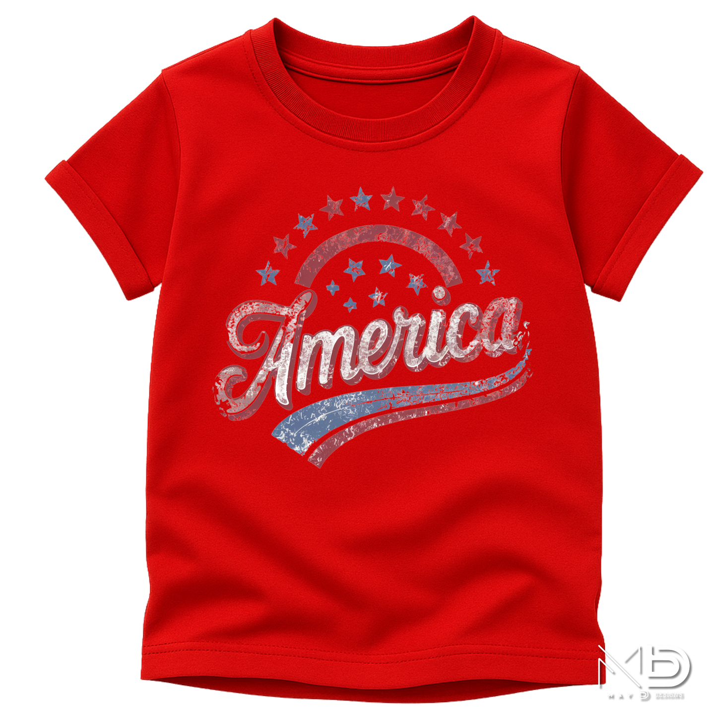 Vintage America Patriotic Shirt | Retro USA Graphic Tee | Distressed Red White Blue Independence Day Shirt
