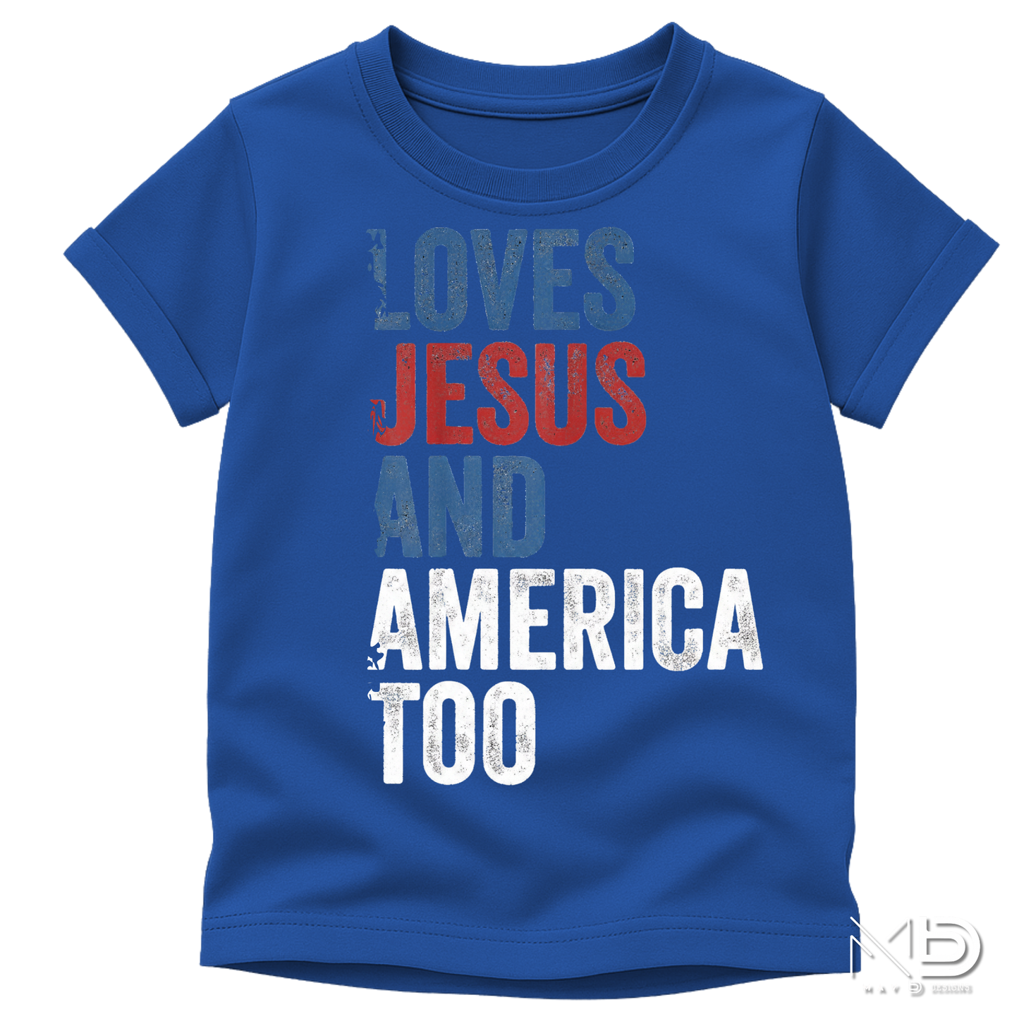 Loves Jesus and America Too Shirt | Patriotic Christian Graphic Tee | Faith & Freedom USA Shirt