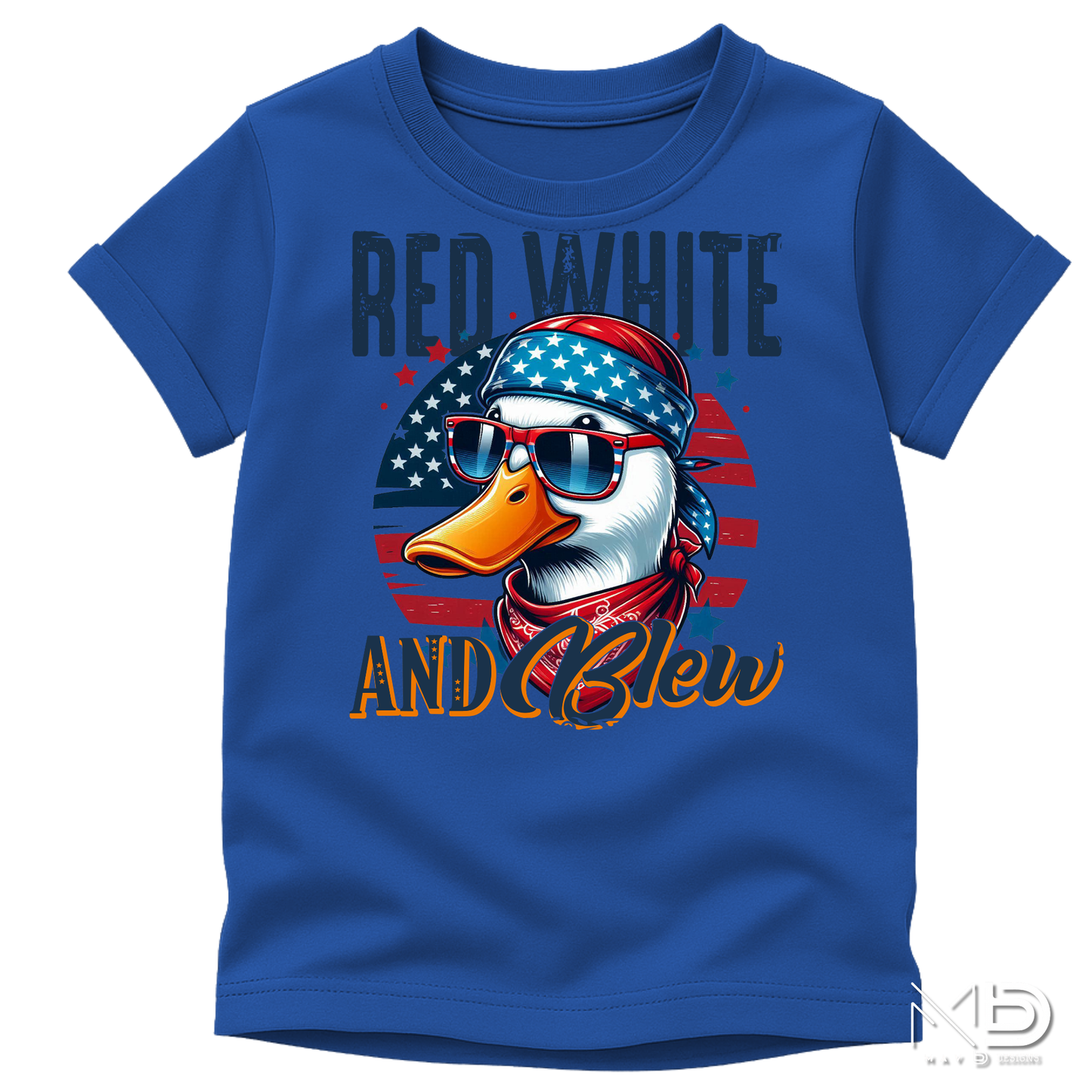 Red White & Blew Funny Patriotic Duck Shirt | USA Waterfowl Graphic Tee | Fourth of July Humor Shirt