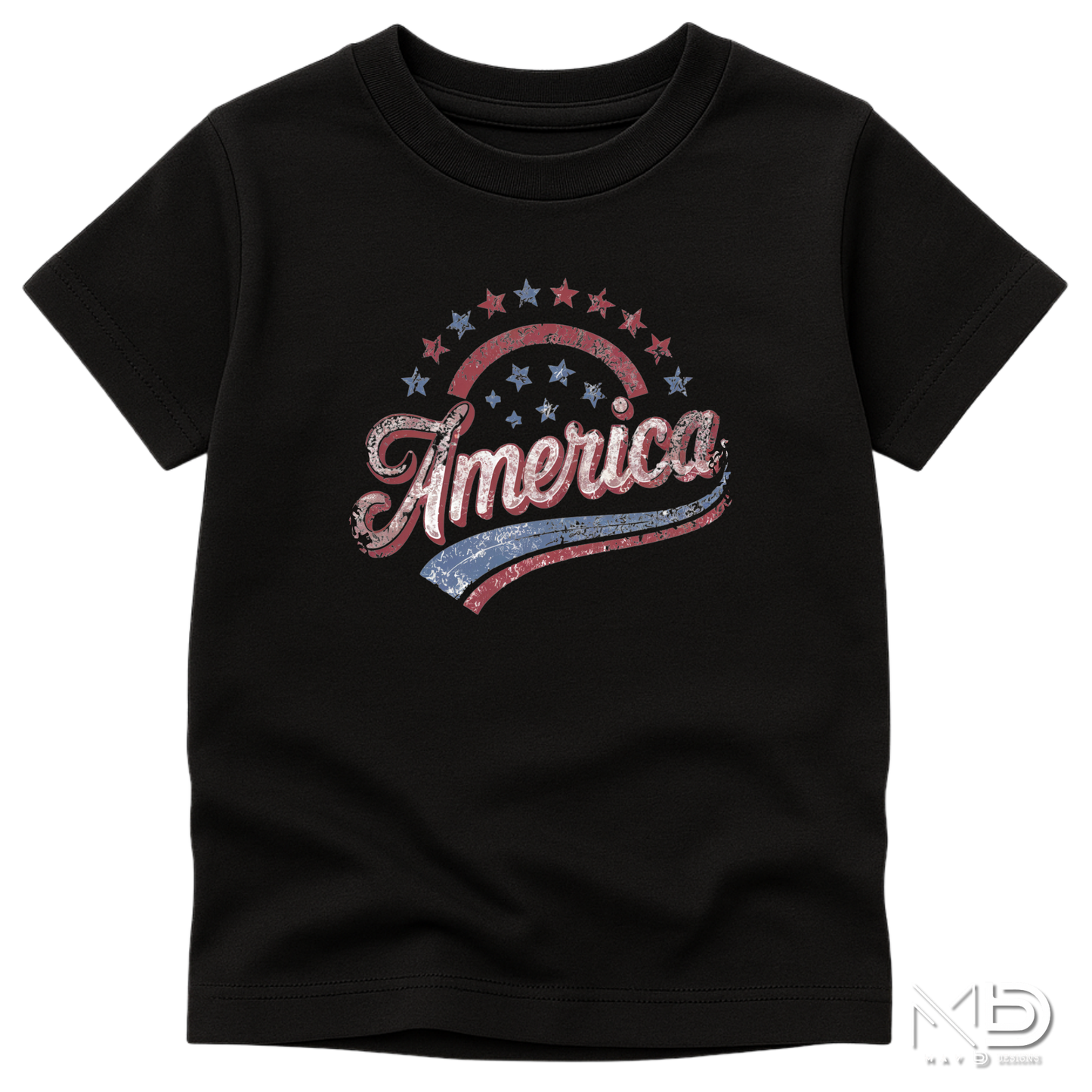 Vintage America Patriotic Shirt | Retro USA Graphic Tee | Distressed Red White Blue Independence Day Shirt