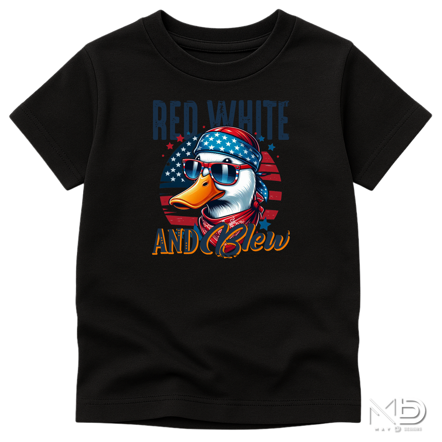 Red White & Blew Funny Patriotic Duck Shirt | USA Waterfowl Graphic Tee | Fourth of July Humor Shirt