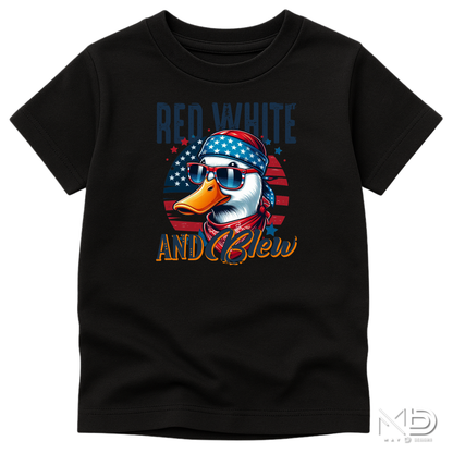 Red White & Blew Funny Patriotic Duck Shirt | USA Waterfowl Graphic Tee | Fourth of July Humor Shirt