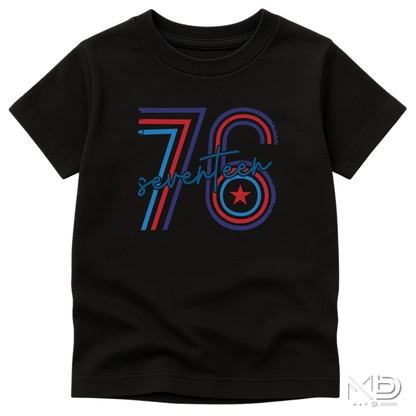 Seventy Six Patriotic Shirt | 1776 America Graphic Tee | Retro Independence Day USA Shirt