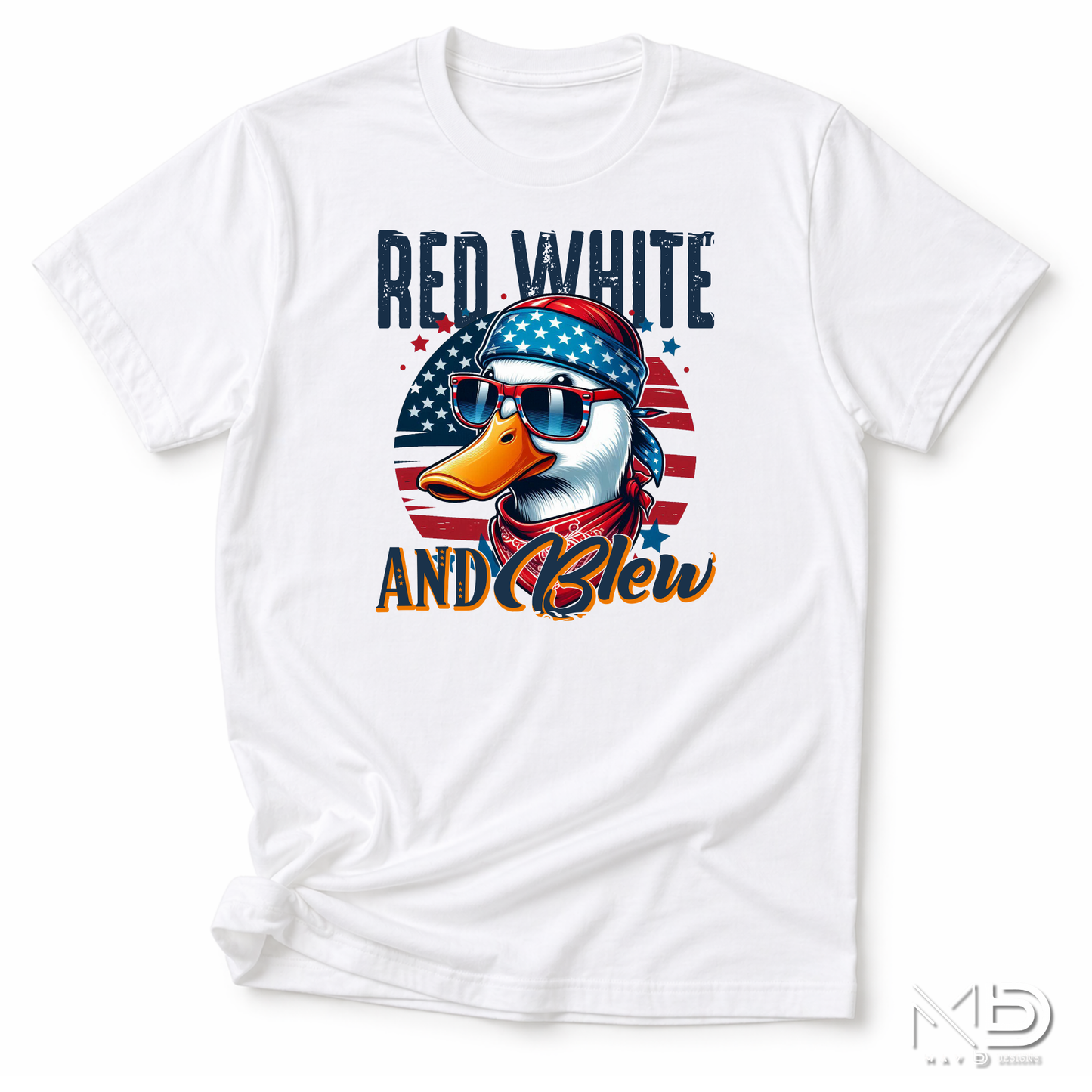 Red White & Blew Funny Patriotic Duck Shirt | USA Waterfowl Graphic Tee | Fourth of July Humor Shirt