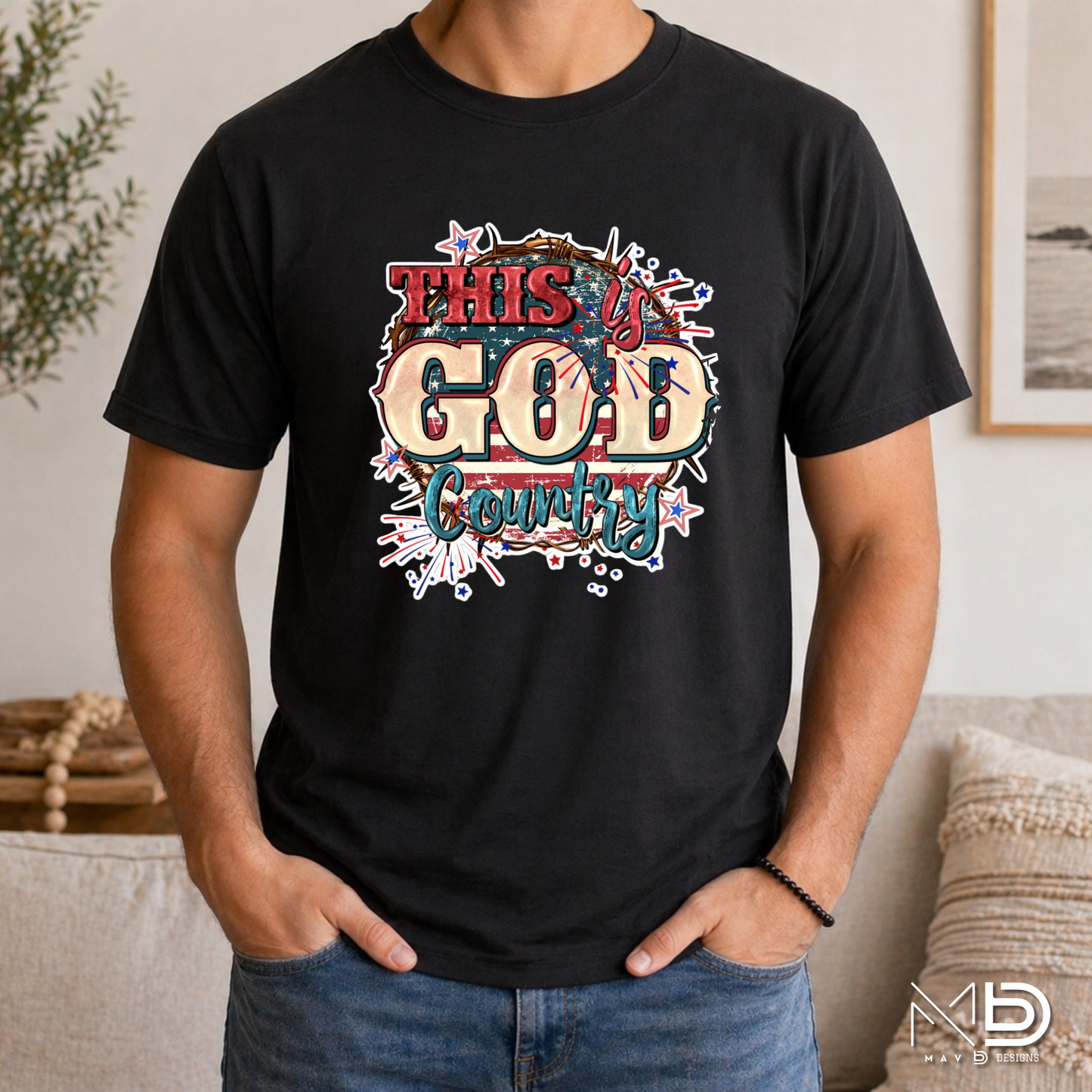 This Is God’s Country Patriotic Shirt | Faith & Freedom USA Graphic Tee | Christian America Shirt