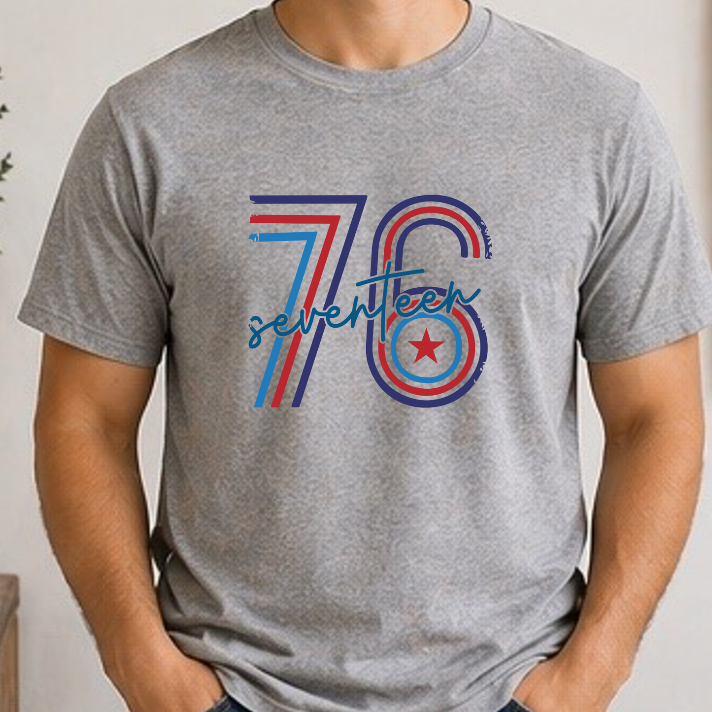 Seventy Six Patriotic Shirt | 1776 America Graphic Tee | Retro Independence Day USA Shirt