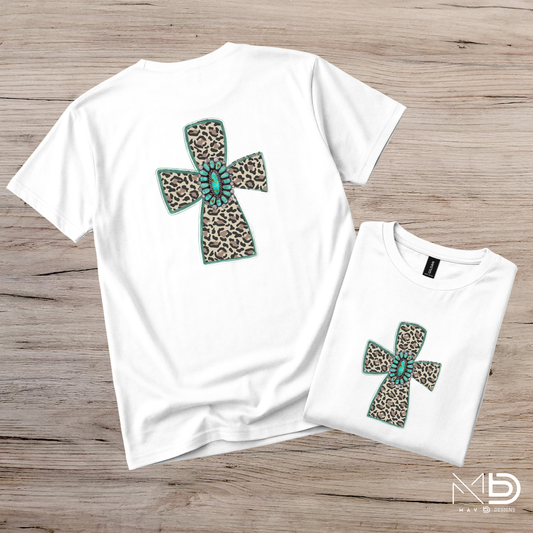 Cheetah Turquoise Cross