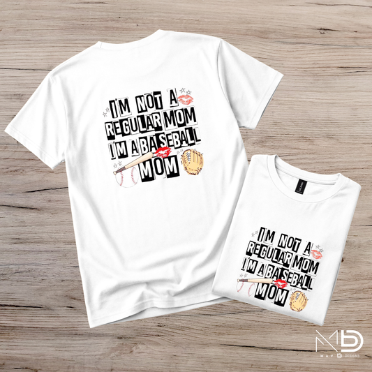 Not Regular Mom Baseball Mom Tee