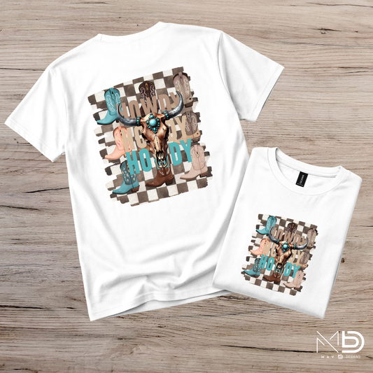 Checkered Howdy Tee