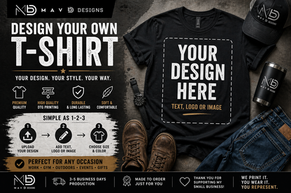 Custom DTG Printed T-Shirt – Personalized Design, Logo, or Text Shirt