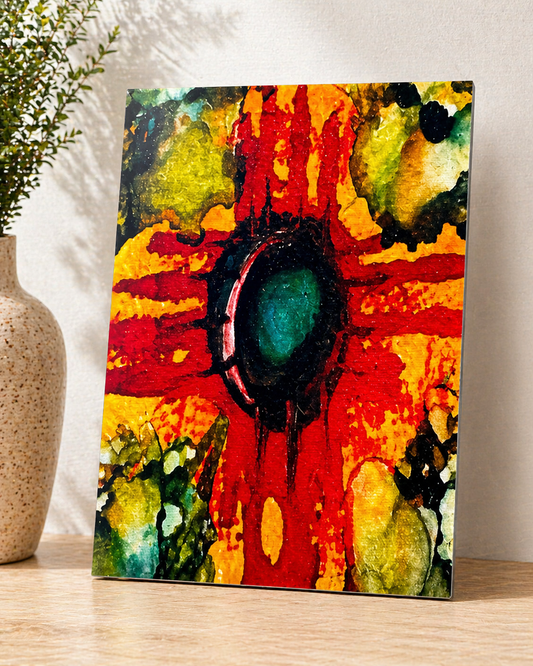 Zia Symbol Abstract Canvas & Metal Print – Original Artwork by Jody Prell (JD Creations)